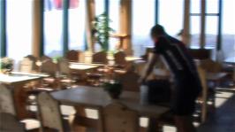 A rather blurry shot inside the cafe at the Ulriken Upper Cable Car Station